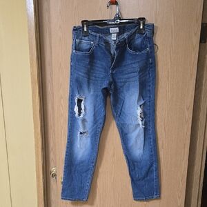 Trendy Blue Distressed Jeans